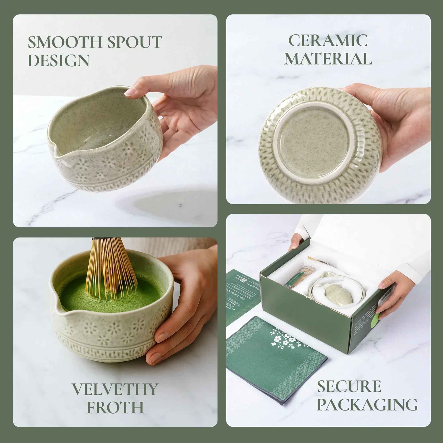 Matcha Whisk Set — Bamboo Chasen + Ceramic Chawan Gift Sets