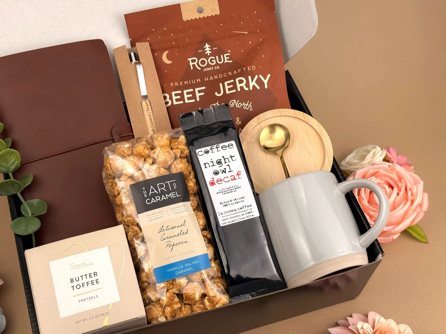 Father’s Day Gift Baskets for Men – Premium Coffee & Leather Journal Set | Executive Gift Box for Dad, Birthday & Appreciation Gift for Him