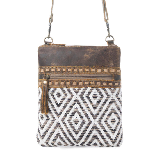 Myra Sand Weaver Small Crossbody Bag