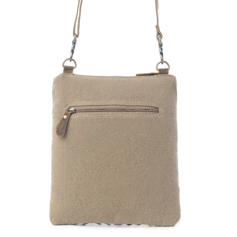 Myra Sand Weaver Small Crossbody Bag
